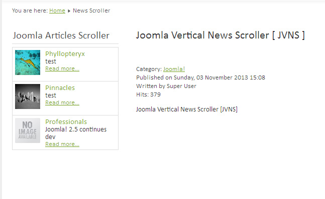 Joomla Vertical News Scroller